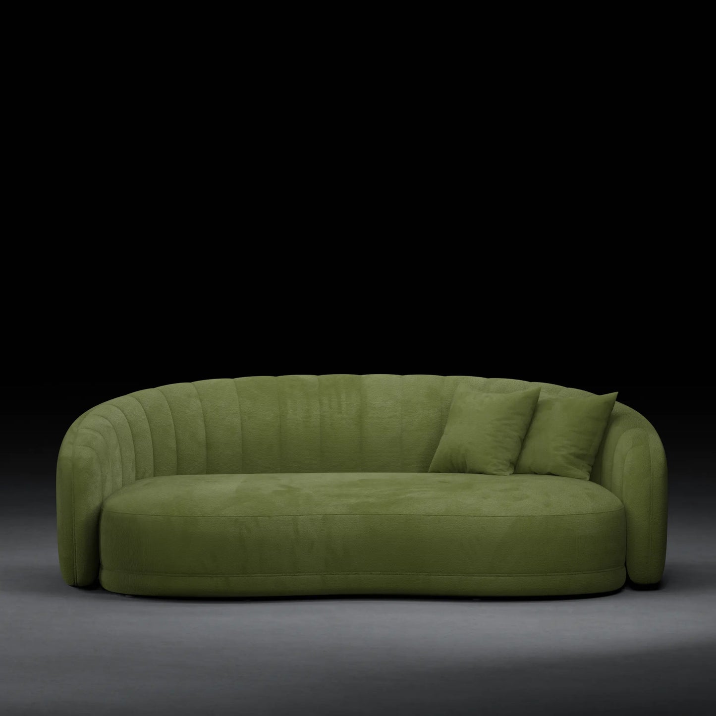 LILY - 3 Seater Couch in Linen Finish | Olive Green Color