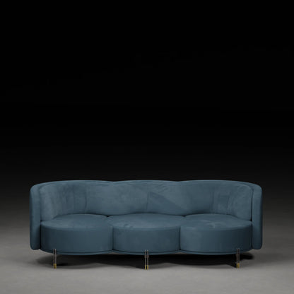 LOTUS - 3 Seater Premium Sofa in Velvet Finish | Blue Colour