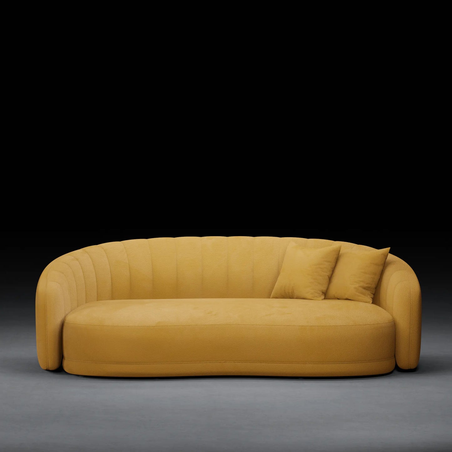 LILY - 3 Seater Couch in Linen Finish | Yellow Color