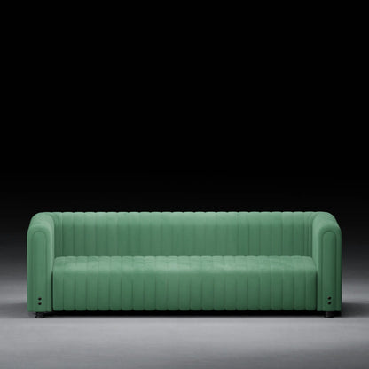 FIG  - XL 3 Seater Couch in Velvet Finish | Aqua Green Color