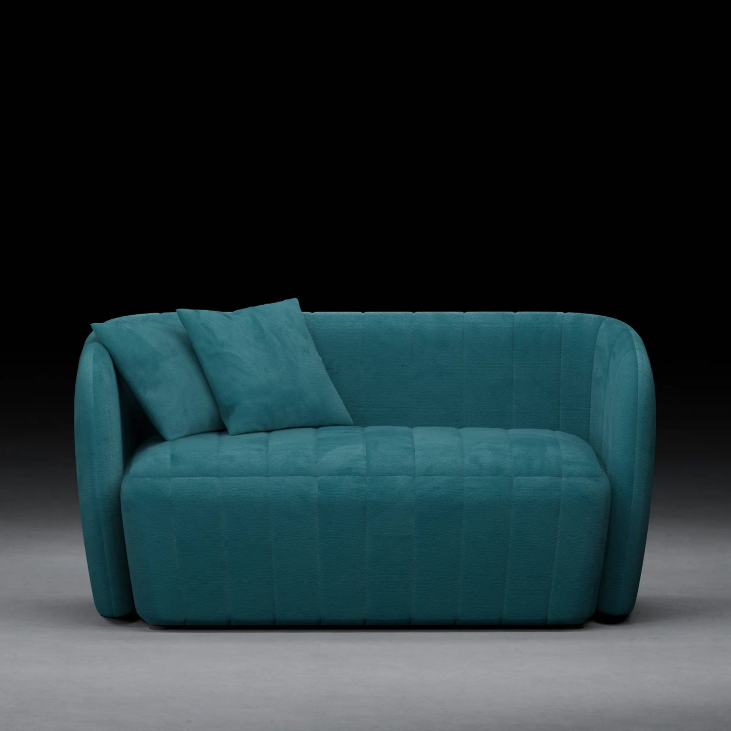 DAFFODIL - 2 Seater Tuxedo Couch In Linen Finish | Blue Color