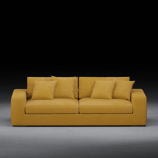IVY - XL 2 Seater Couch in Velvet Finish | Yellow Color