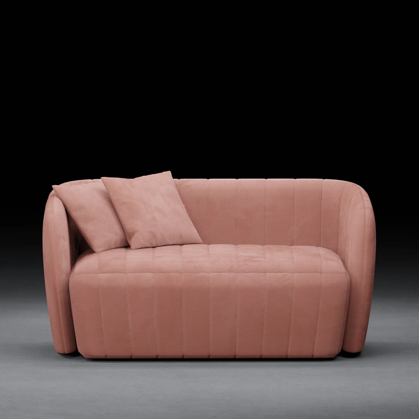 DAFFODIL - 2 Seater Tuxedo Couch In Velvet Finish | Pink Color