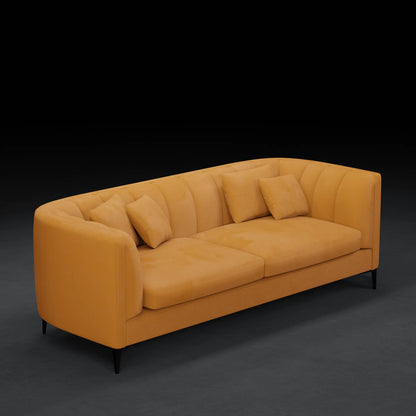 JASMINE - 2 Seater XL Couch in Velvet Finish | Ochre yellow Color