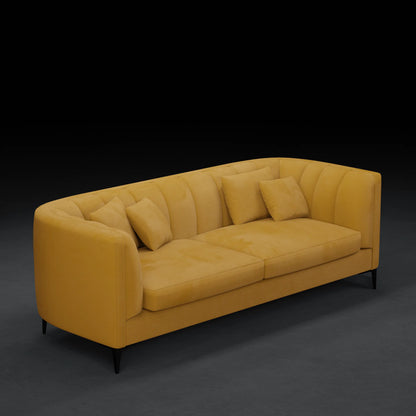 JASMINE - 2 Seater XL Couch in Velvet Finish | Yellow Color