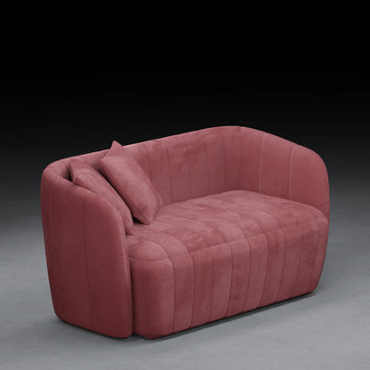 DAFFODIL - 2 Seater Tuxedo Couch In Velvet Finish | Burgundy maroon Color