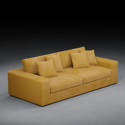 IVY - XL 2 Seater Couch in Velvet Finish | Yellow Color