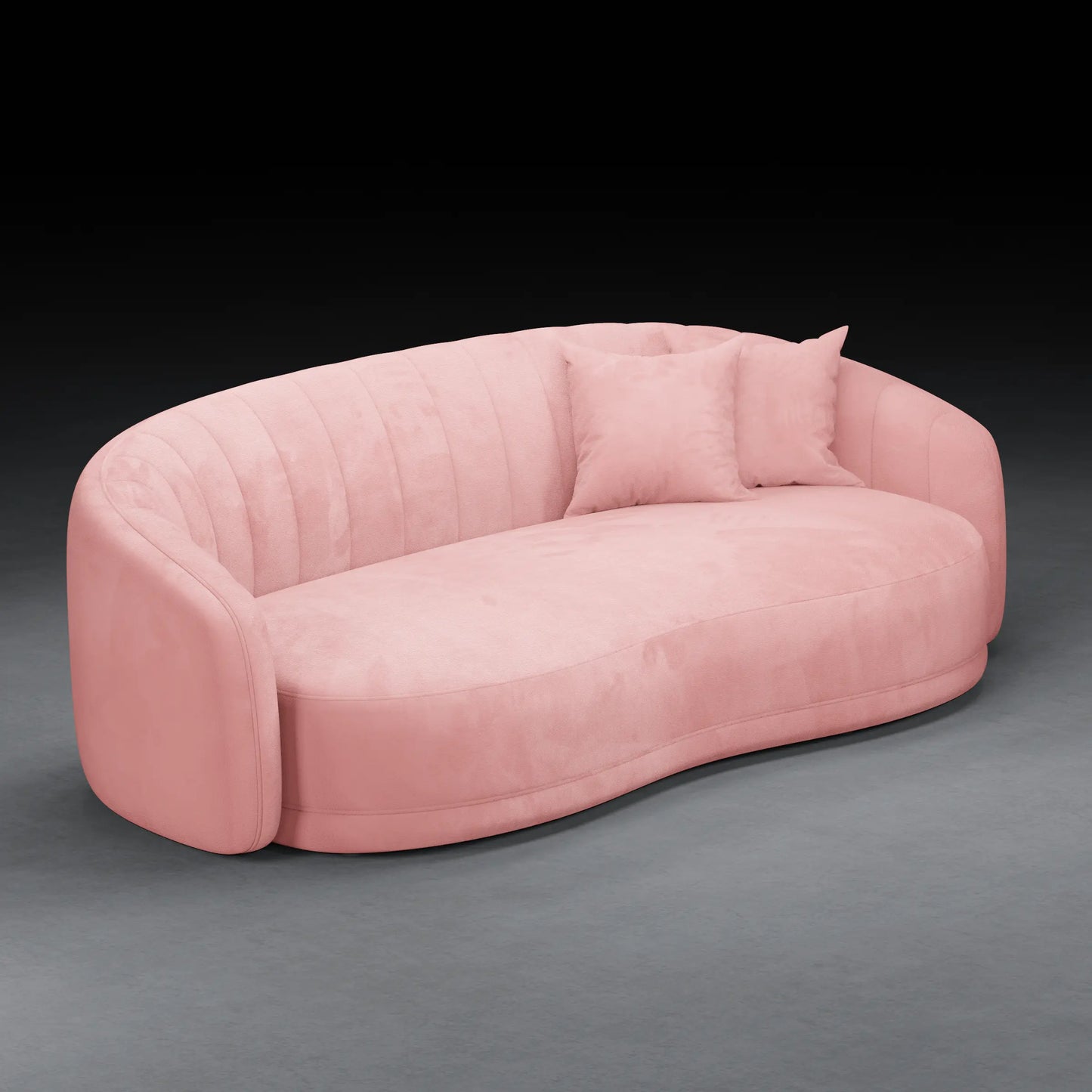 LILY - 3 Seater Couch in Velvet Finish | Pink Color
