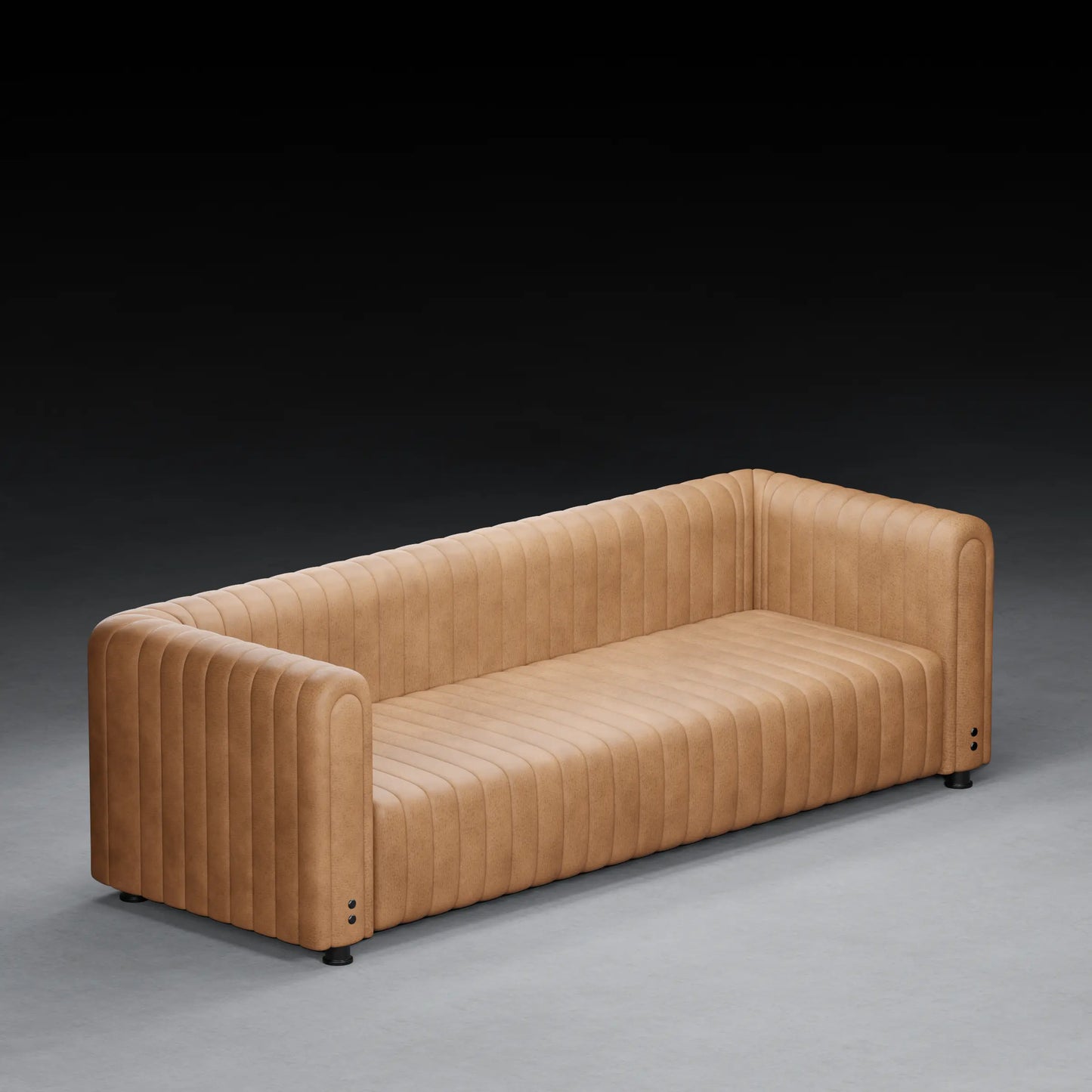 FIG  - XL 3 Seater Couch in Leather Finish | Tan Color