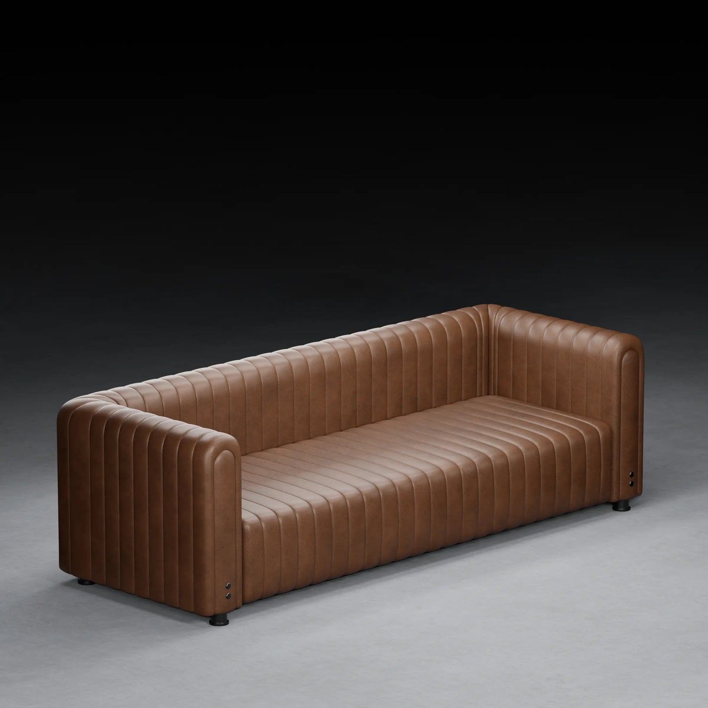 FIG  - XL 3 Seater Couch in Leather Finish | Brown Color