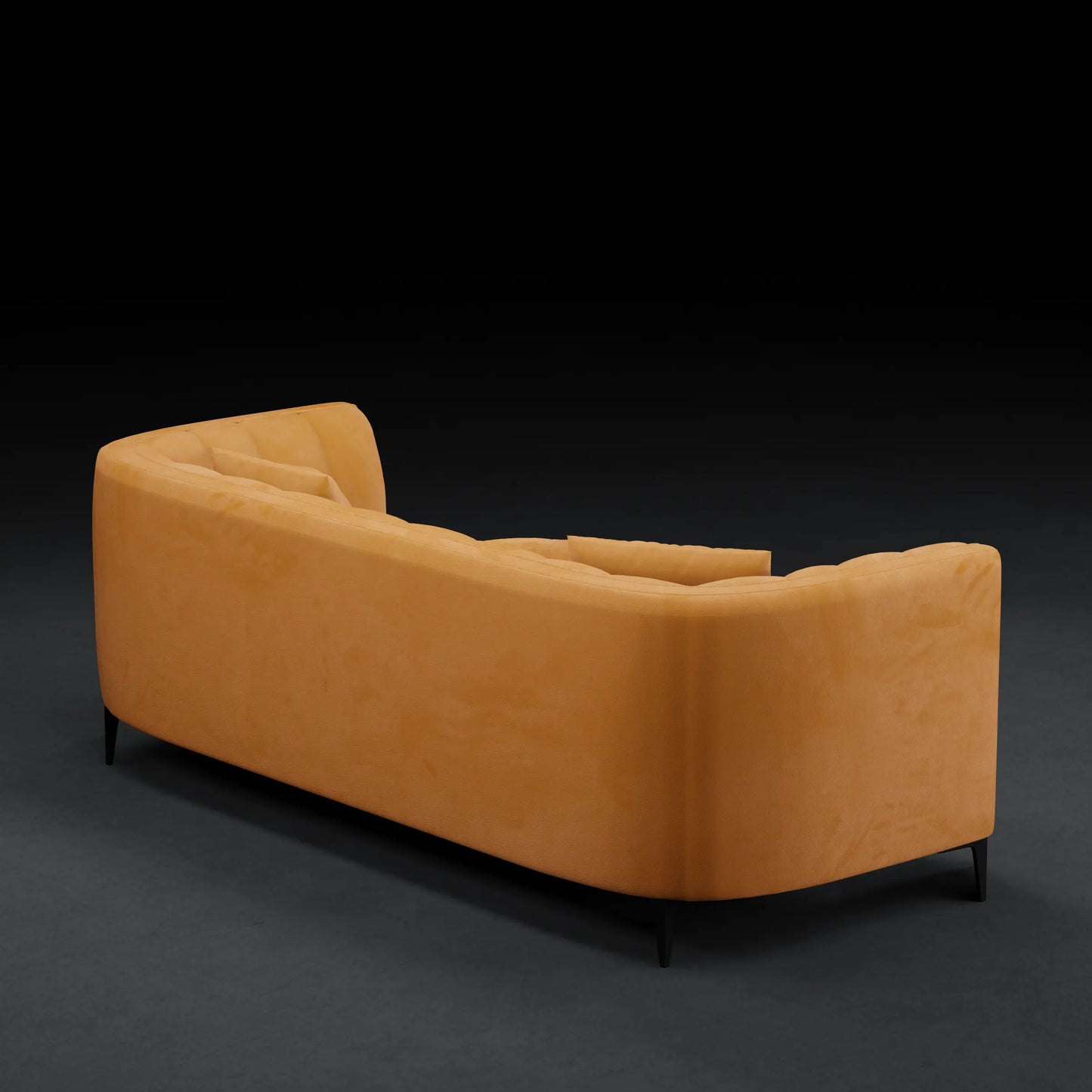 JASMINE - 2 Seater XL Couch in Velvet Finish | Ochre yellow Color