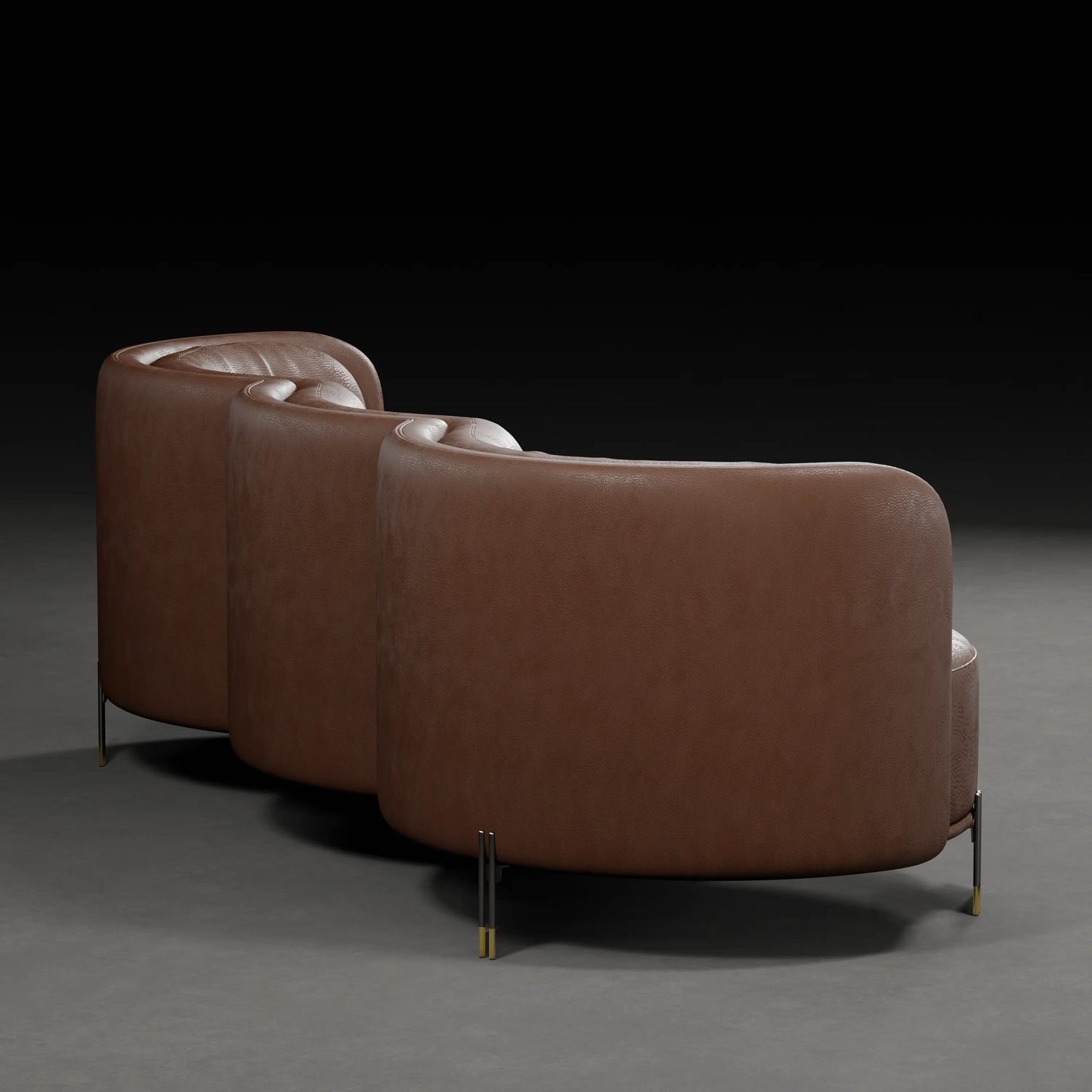 LOTUS -  3 Seater Premium Sofa in Leather Finish | Brown Colour