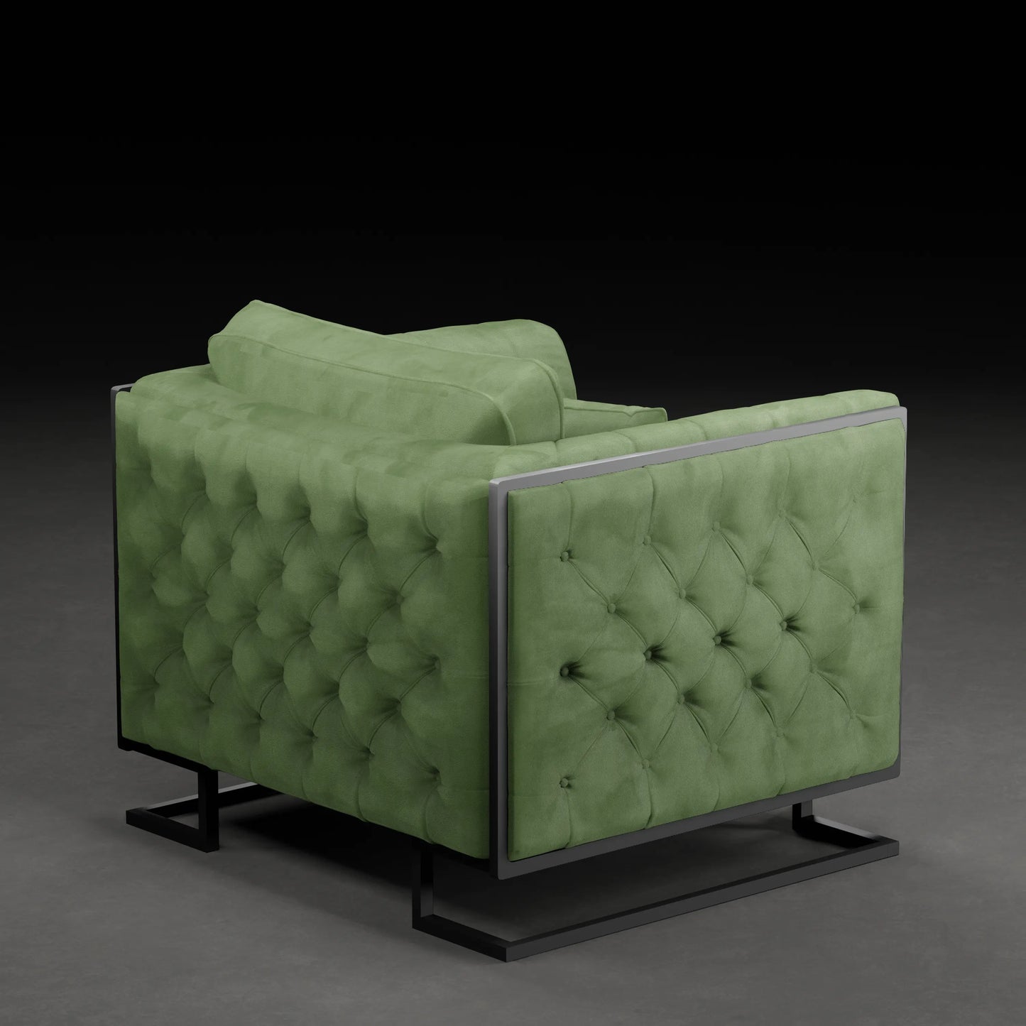 CAROLINA - Armchair in Velvet Finish | Asparagus Green Colour