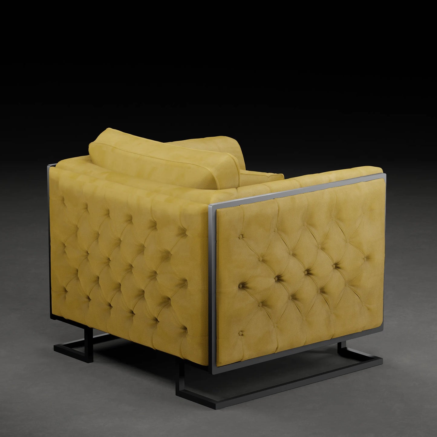 CAROLINA - Armchair in Velvet Finish | Yellow Colour