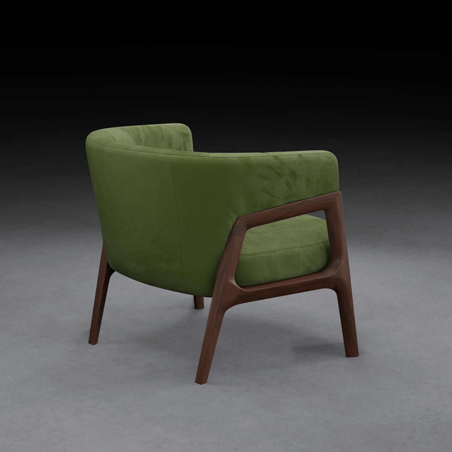 LEMON - Armchair in Teak wood - Linen Finish | Green Color
