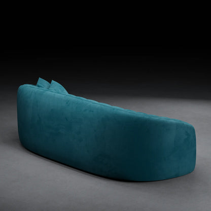 LILY - 3 Seater Couch in Velvet Finish | Blue Color
