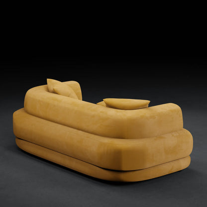 PLUM - 2 Seater Lounge Sofa in Velvet Finish | Yellow Color