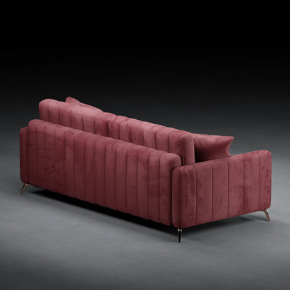Berry  - 3 Seater Couch in Linen Finish | Maroon Color