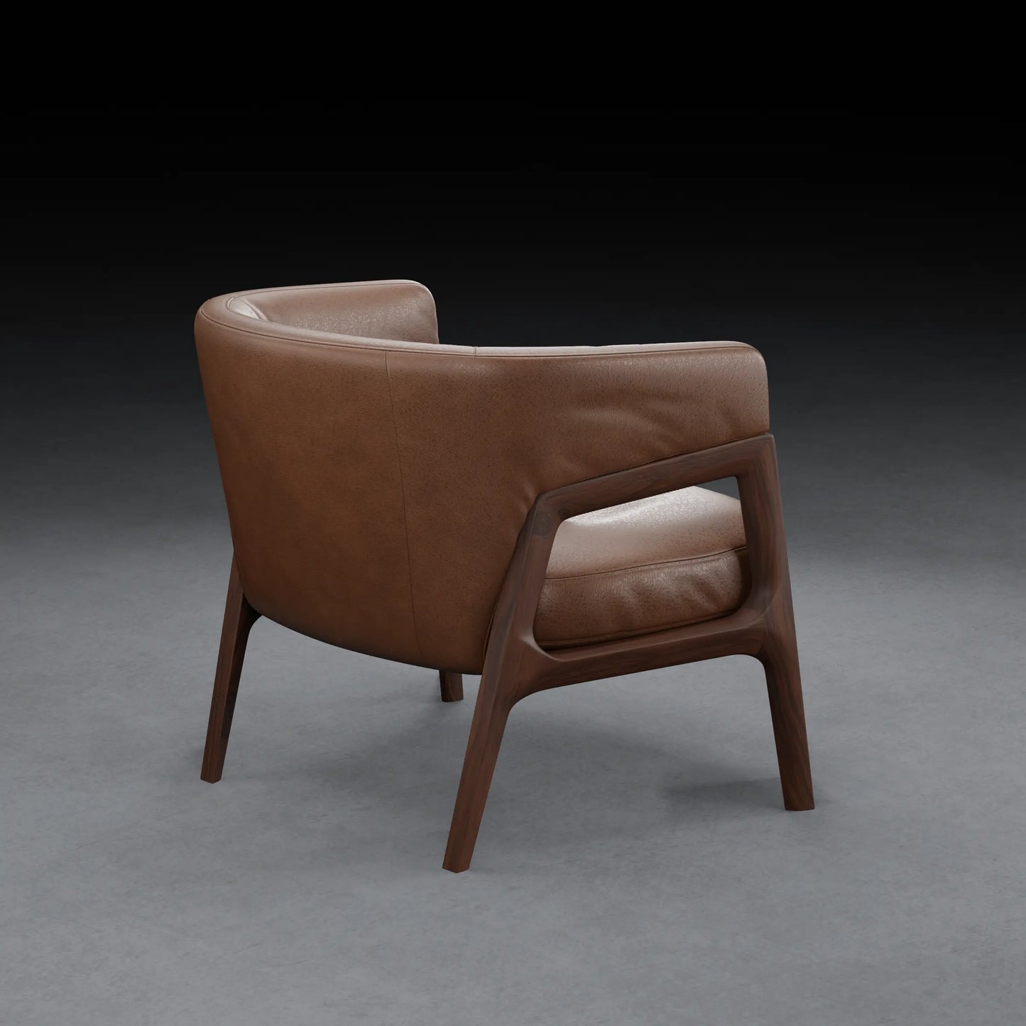 LEMON - Armchair in Teak wood - Leather Finish | Brown Color