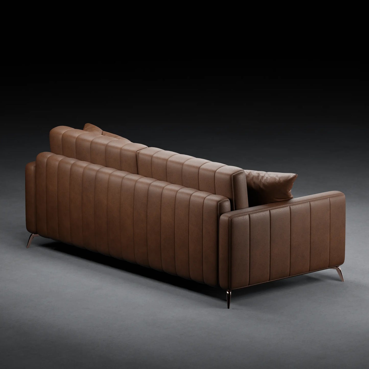 Berry  - 3 Seater Couch in Leather Finish | Brown Color