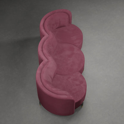 LOTUS - 3 Seater Premium Sofa in Velvet Finish | Plum Colour