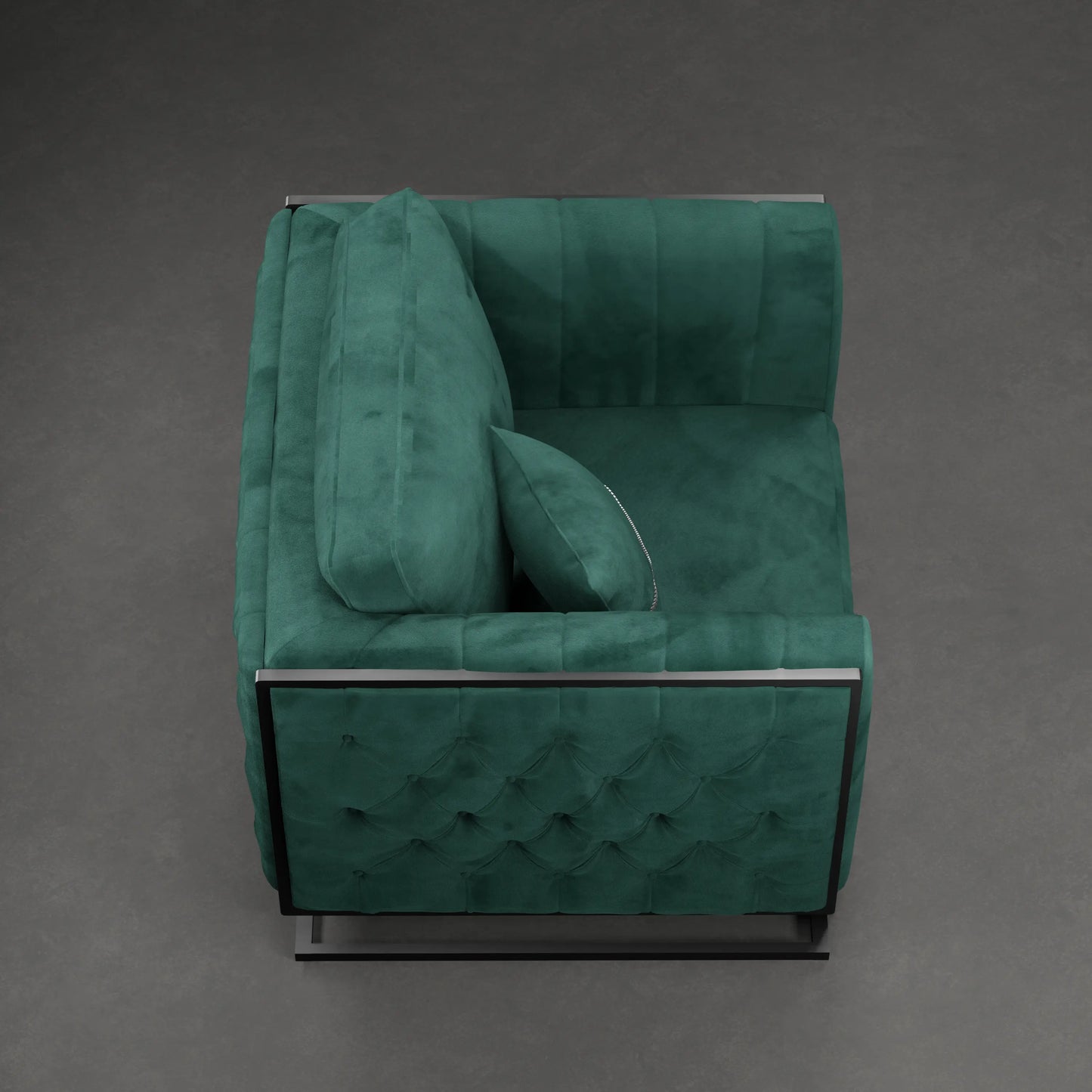 CAROLINA - Armchair in Velvet Finish | Green Colour