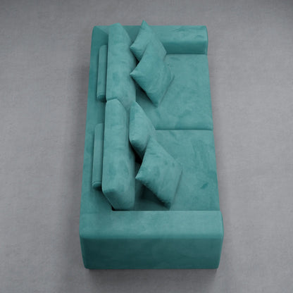 IVY - XL 2 Seater Couch in Linen Finish | Aqua Green Color