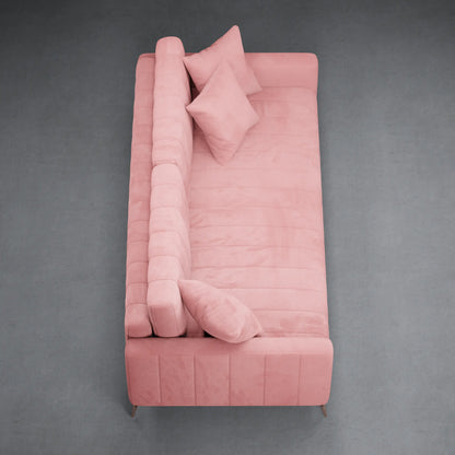 Berry  - 3 Seater Couch in Linen Finish | Pink Color
