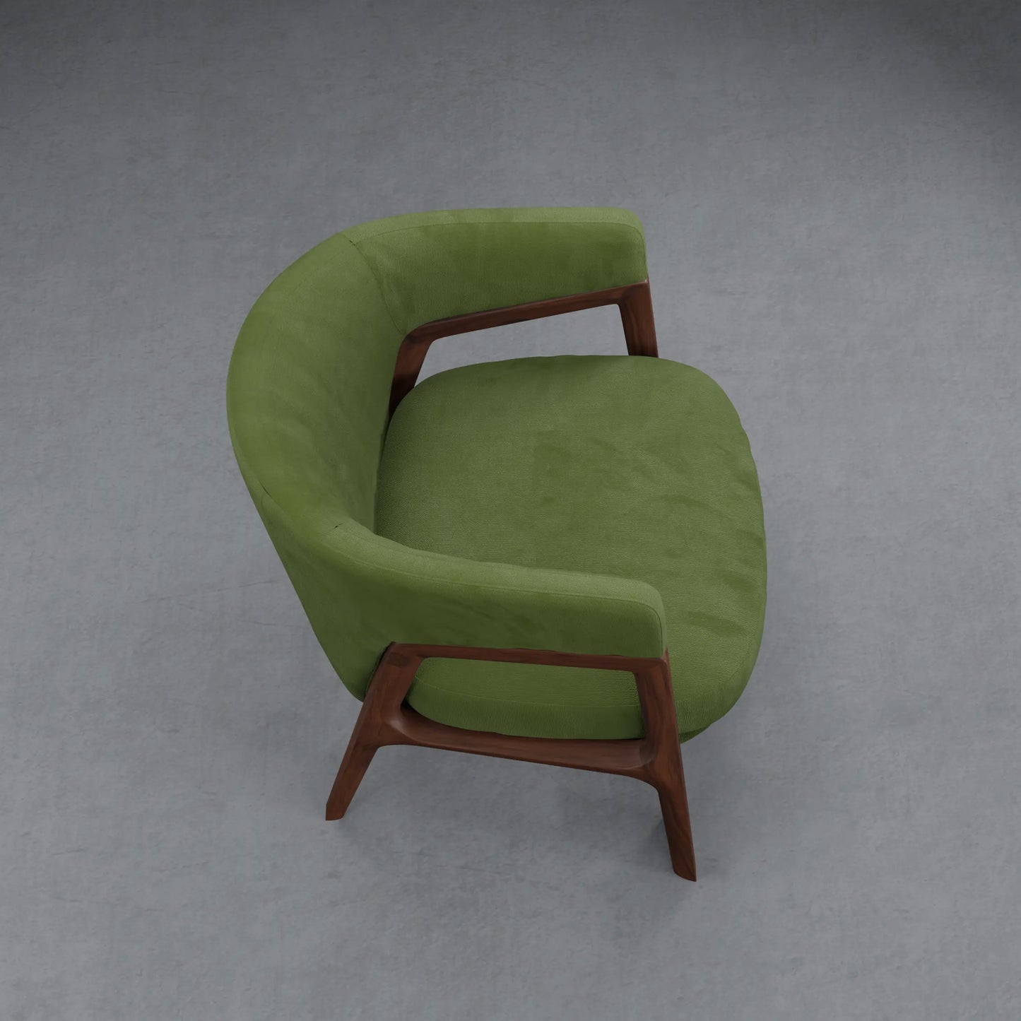 LEMON - Armchair in Teak wood - Linen Finish | Green Color