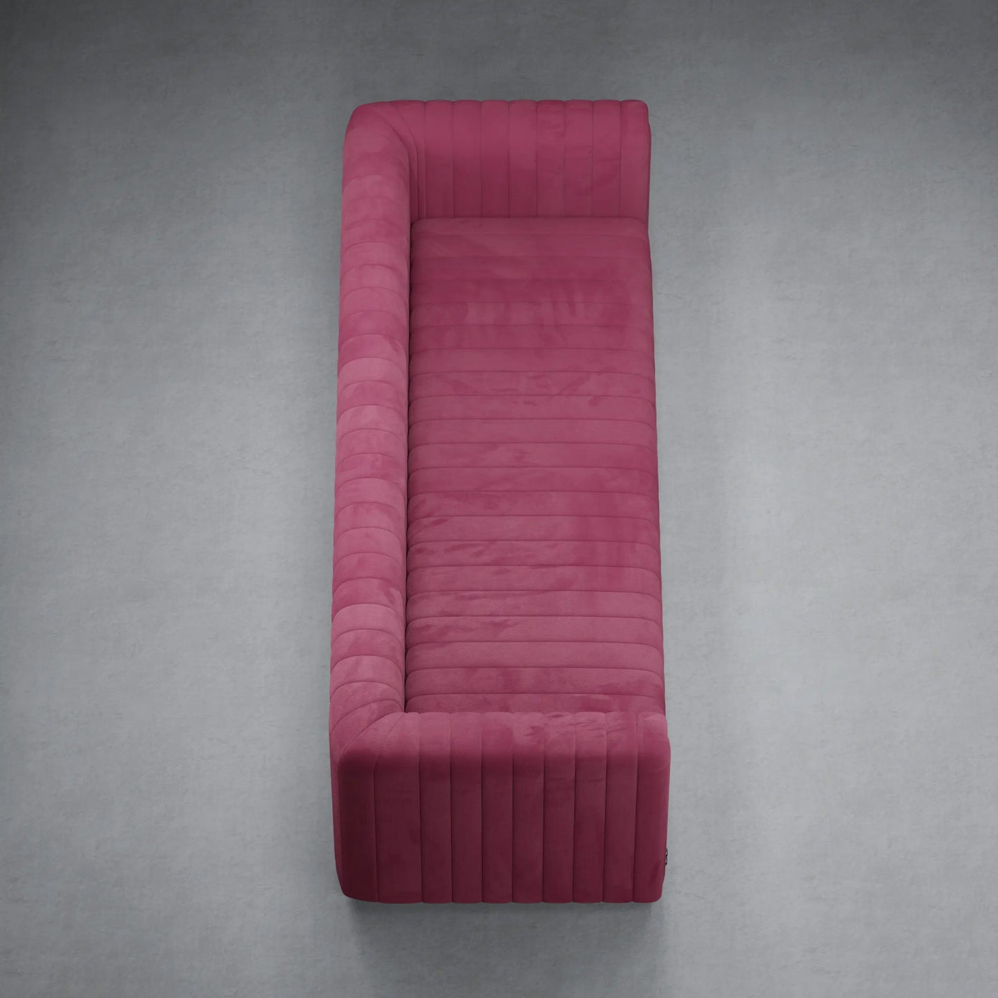FIG  - XL 3 Seater Couch in Velvet Finish | Dark Pink Color