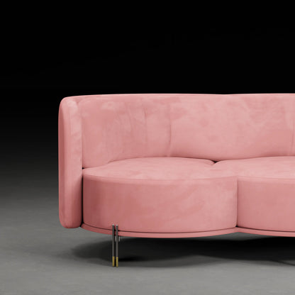 LOTUS - 3 Seater Premium Sofa in Velvet Finish | Pink Colour