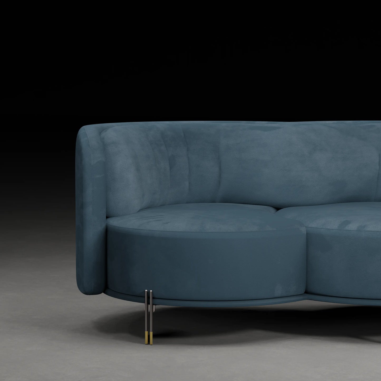 LOTUS - 3 Seater Premium Sofa in Velvet Finish | Blue Colour