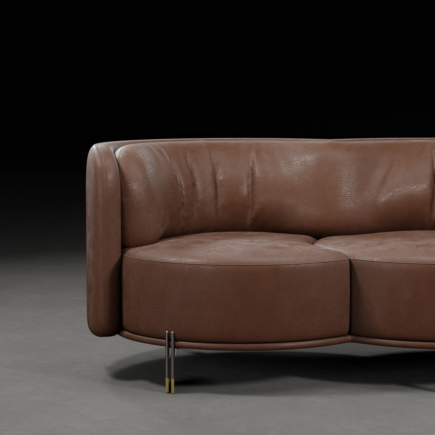 LOTUS -  3 Seater Premium Sofa in Leather Finish | Brown Colour