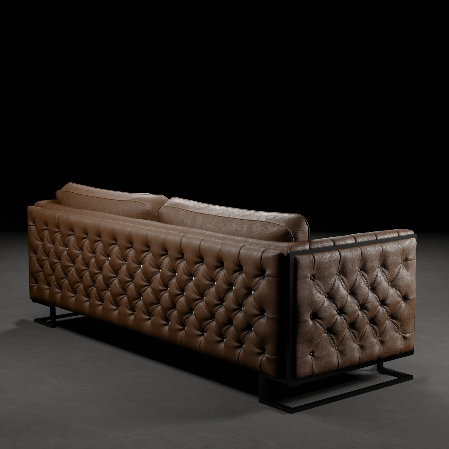 CAROLINA - 4 Seater Couch in Leather Finish | Almond Brown Colour