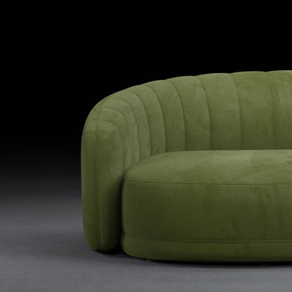 LILY - 3 Seater Couch in Linen Finish | Olive Green Color