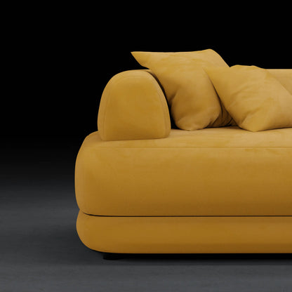 PLUM - 2 Seater Lounge Sofa in Velvet Finish | Yellow Color
