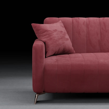 Berry  - 3 Seater Couch in Linen Finish | Maroon Color