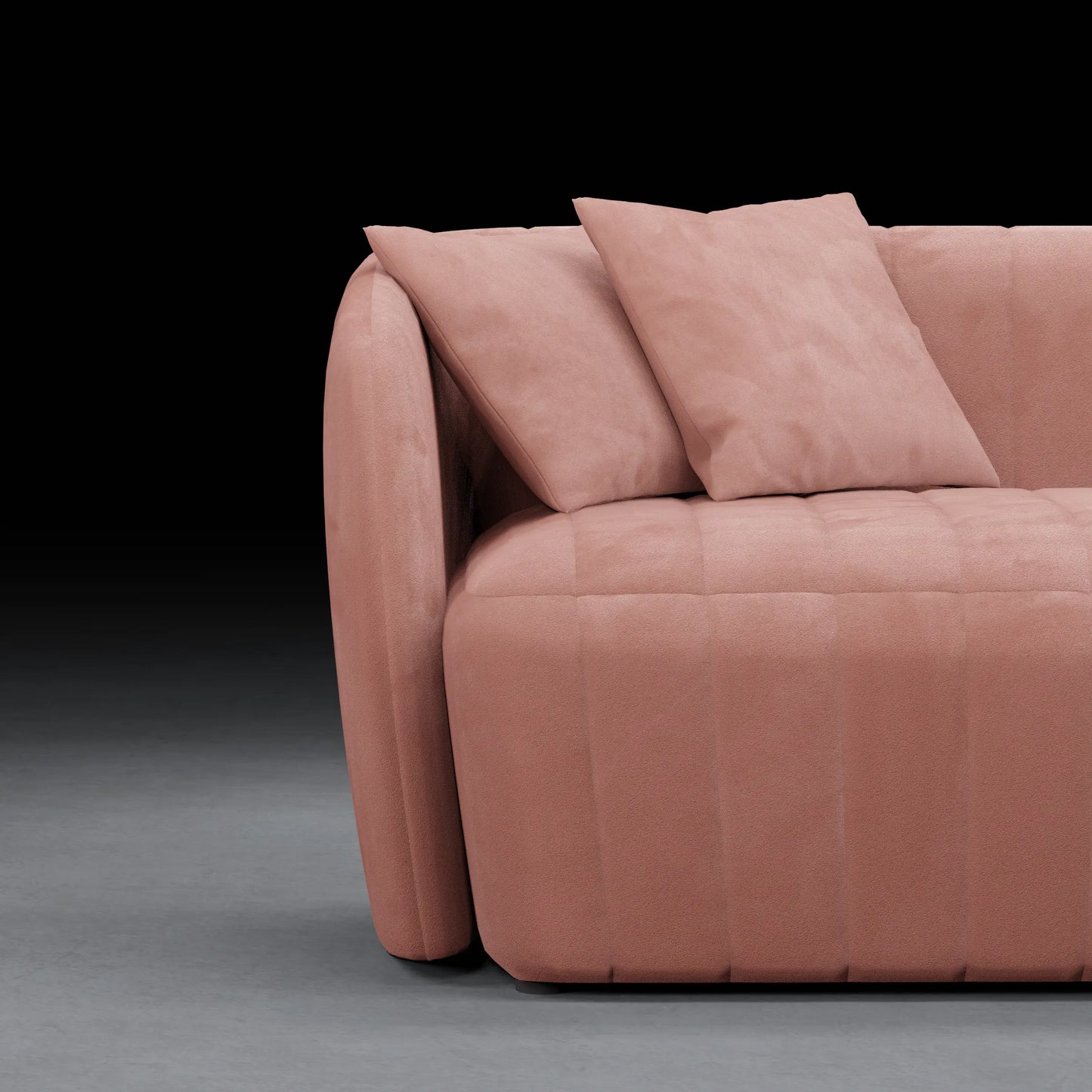 DAFFODIL - 2 Seater Tuxedo Couch In Velvet Finish | Pink Color