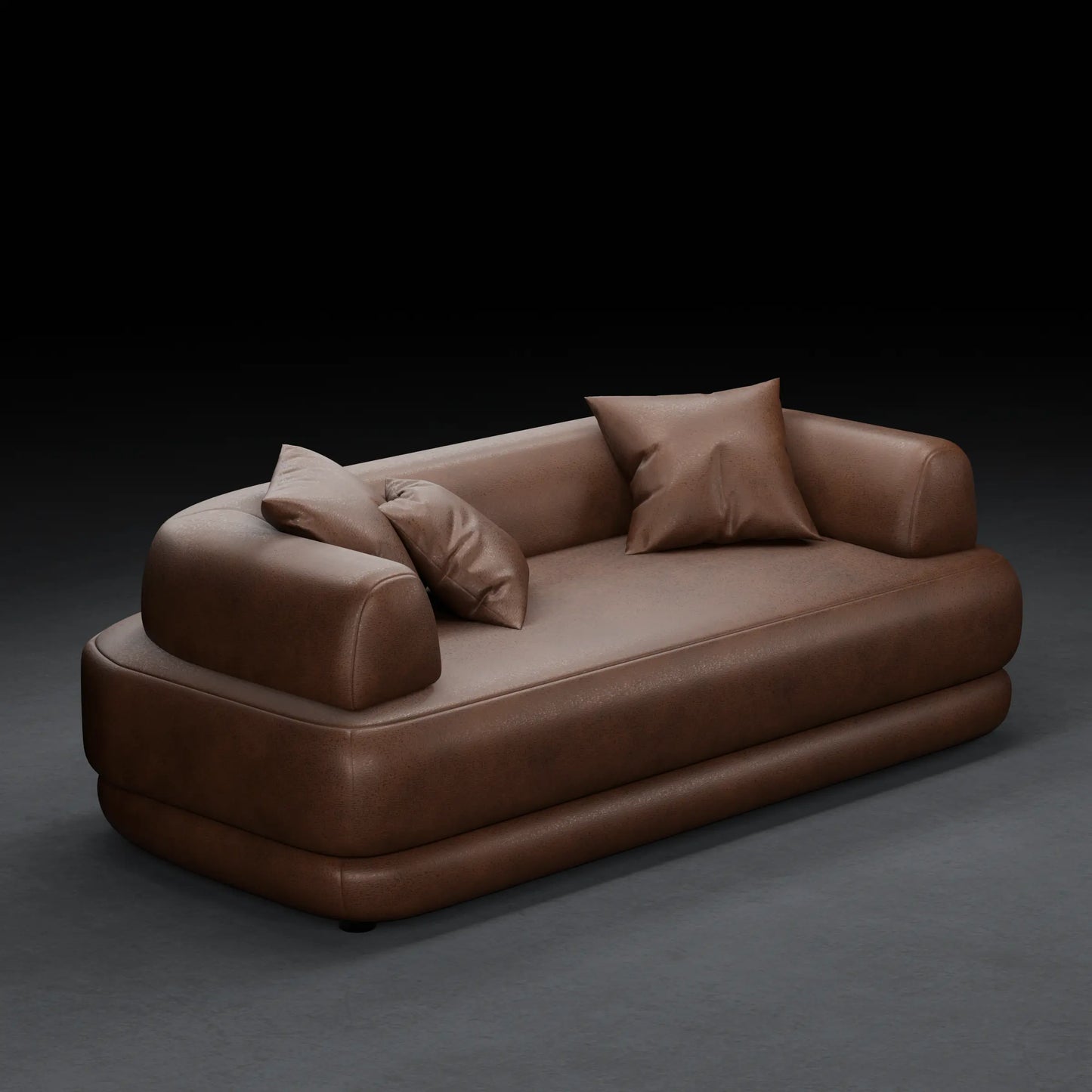 PLUM - 2 Seater Lounge Sofa in Leather Finish | Brown Color