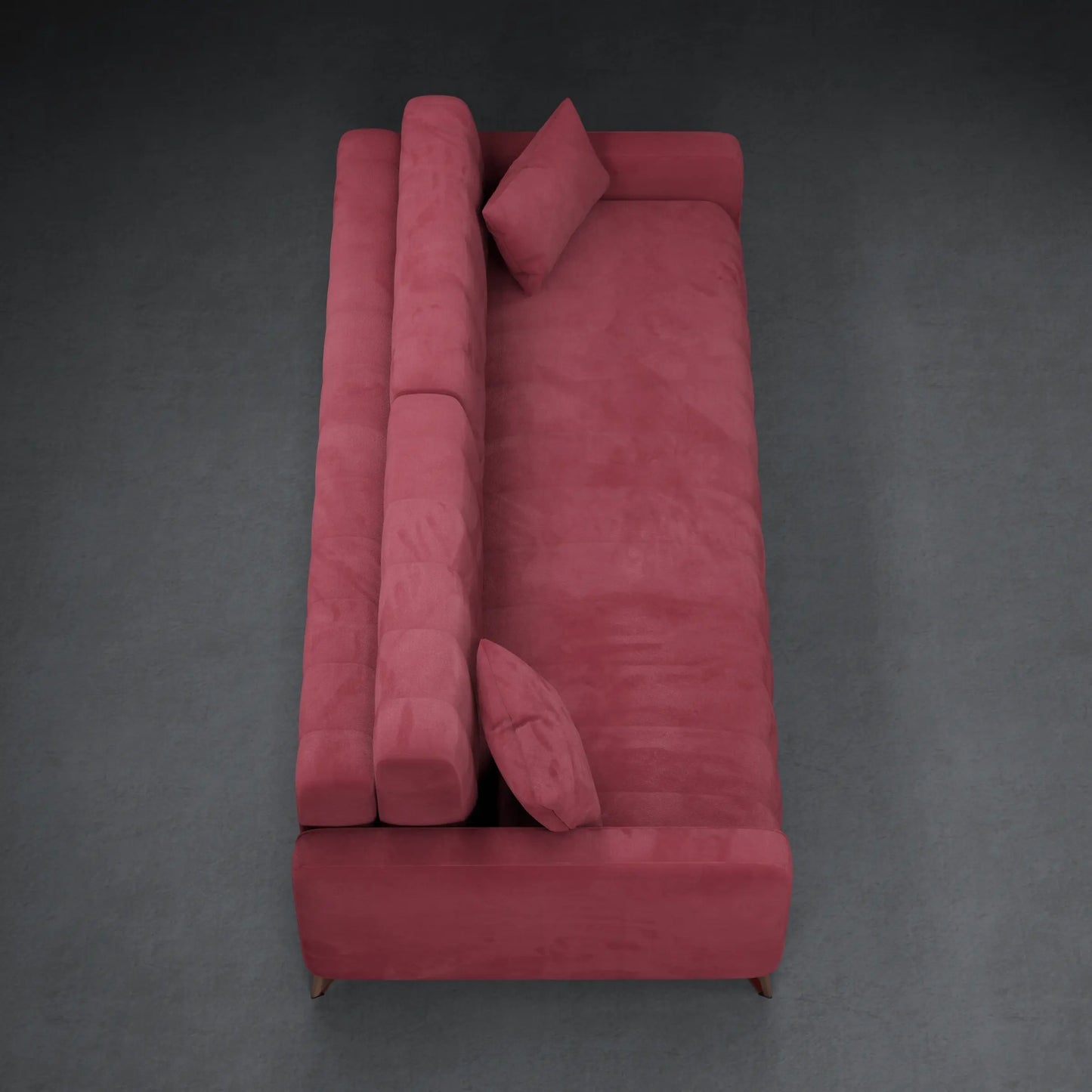 JANE - 3 Seater Tuxedo Couch in Velvet Finish | Maroon Color