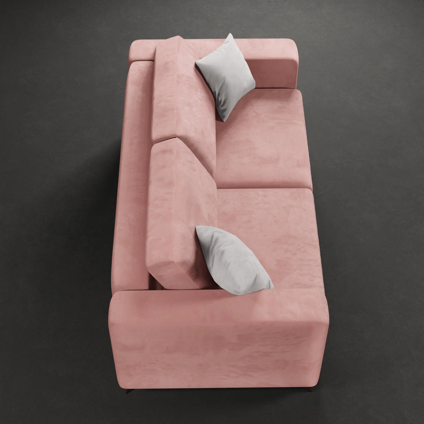 JUNIPER - 2 Seater Couch in Velvet Finish | Pink colour