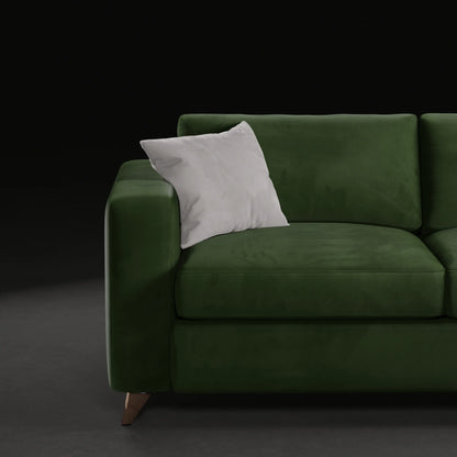 JUNIPER - 2 Seater Couch in Velvet Finish | Olive Green colour