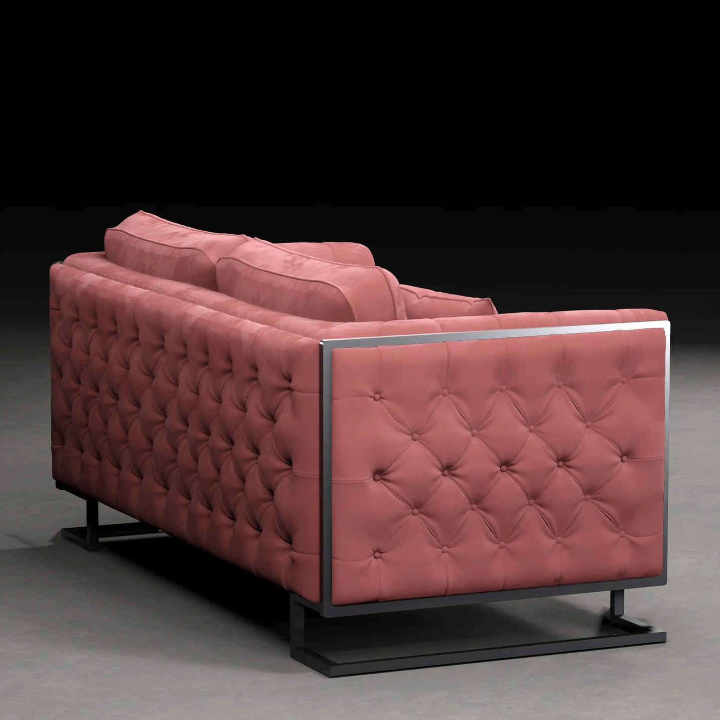 CAROLINA -  2 Seater Couch in Velvet Finish | Pink Colour