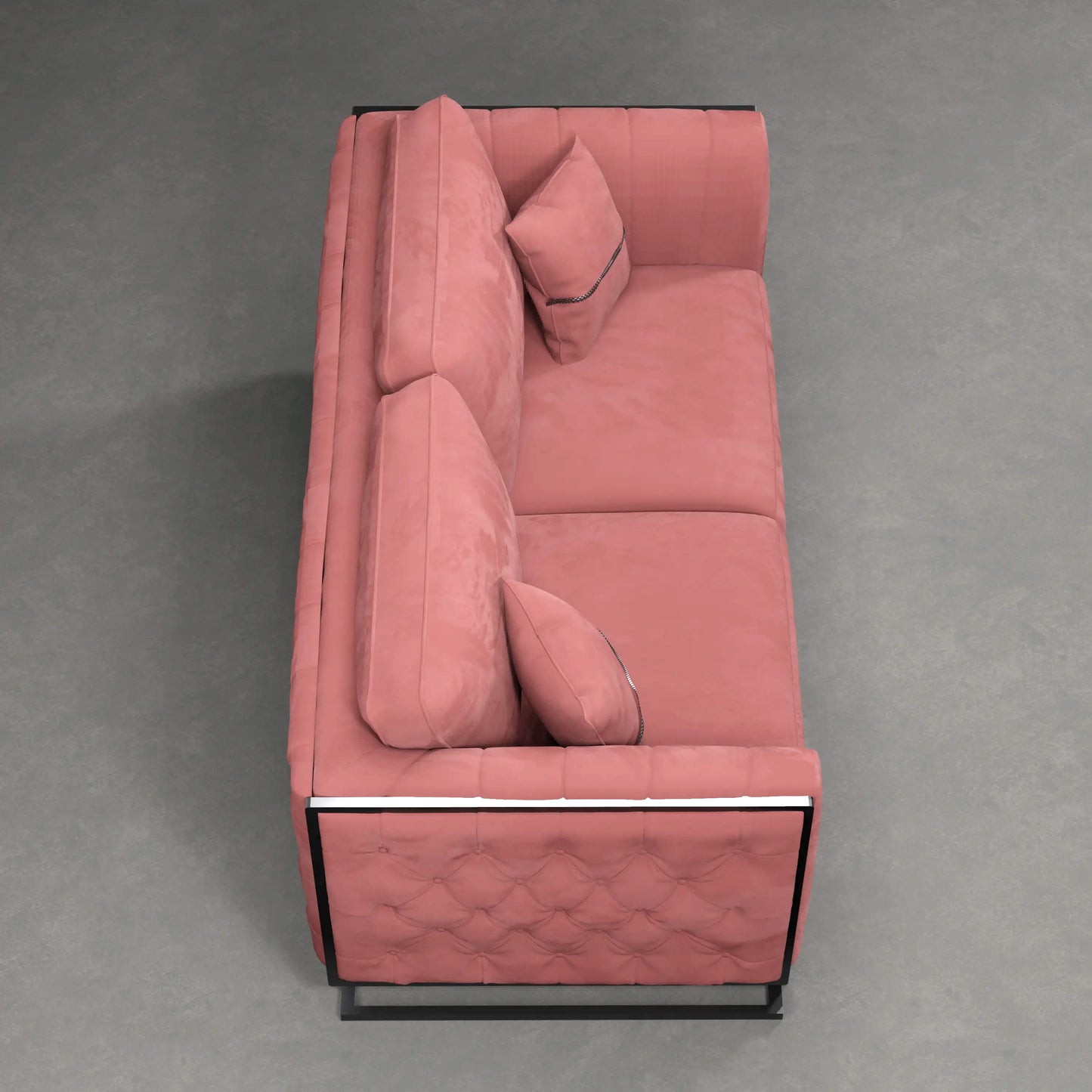CAROLINA -  2 Seater Couch in Velvet Finish | Pink Colour